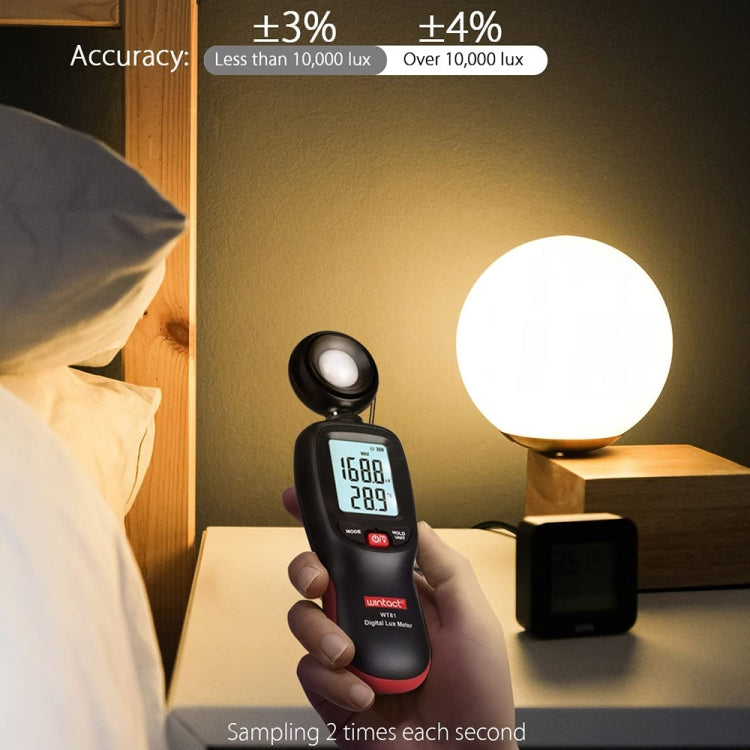 Medidor de lux de luz digital Wintact WT81 para fábrica/escuela/casa en diversas ocasiones, rango: 0-200.000 Lux