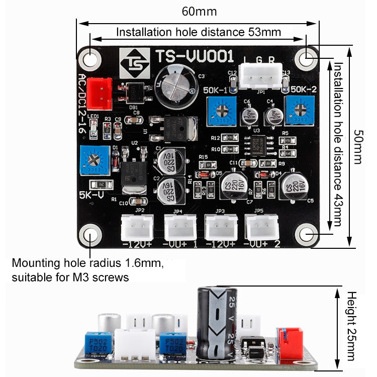 Medidor de VU de TR-35W, amplificador de potencia, mesa DB, medidor de nivel de Audio, medidor de presión de sonido, TR-35W