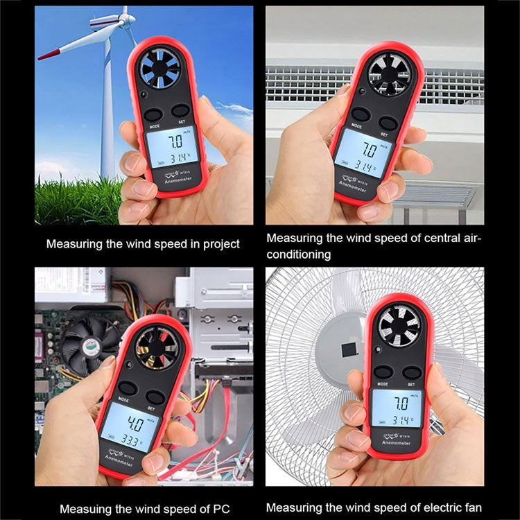 Anemómetro Termómetro Electrónico Digital Wintact WT816, WT816