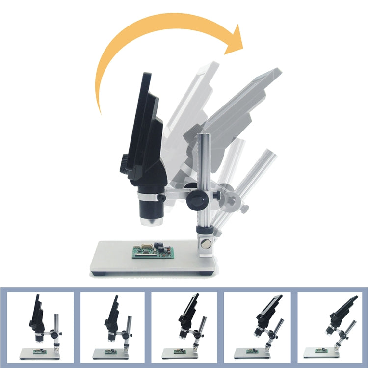 G1200 Microscopio de escritorio digital electrónico portátil con pantalla LCD de 7 pulgadas 1200X, enchufe para Reino Unido, No Battery AU Plug, No Battery EU Plug, No Battery UK Plug, No Battery US Plug