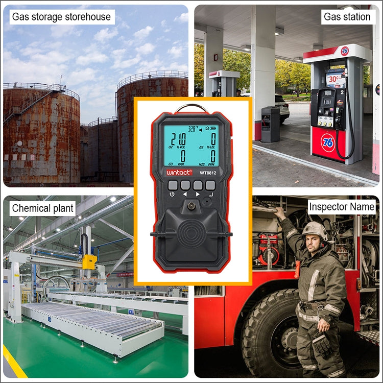 Alarma de detección de monitor de gas compuesto Wintact WT8812, WT8812