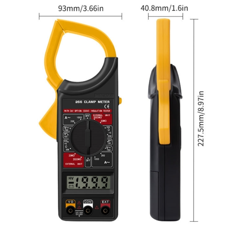 Multímetro de abrazadera automático de alta precisión ANENG 266X con zumbador, 266X Yellow