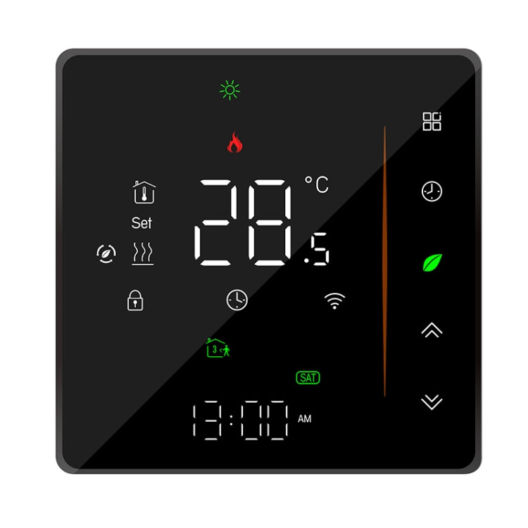 BHT-006GBLW 95-240V AC 16A Termostato de calefacción para el hogar inteligente para caja de la UE, control de calefacción eléctrica con solo sensor interno, sensor externo y conexión WiFi, BHT-006GBLW