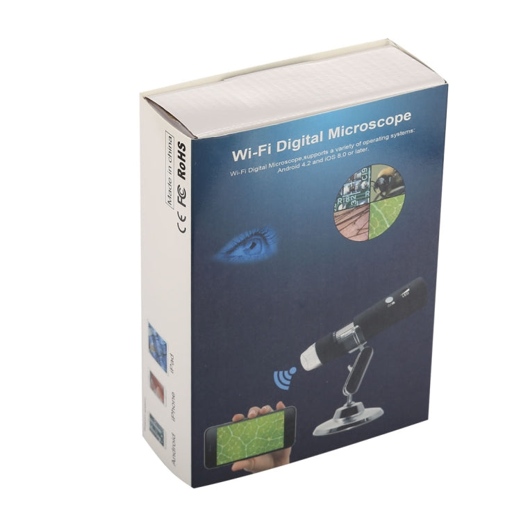 Lupa 50X ~ 1000X Sensor de imagen HD 1920x1080P USB WiFi Microscopio digital con 8 LED y soporte profesional