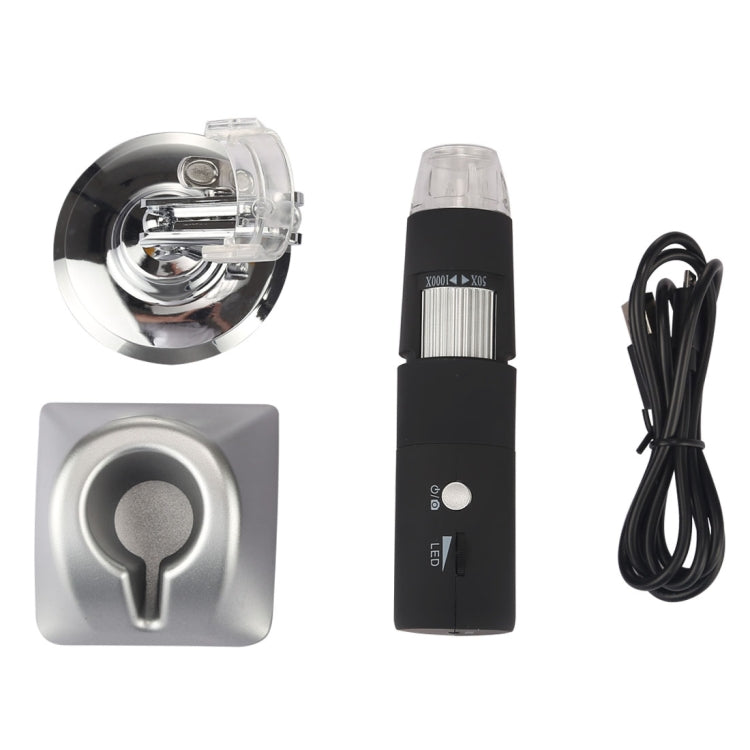 Lupa 50X ~ 1000X Sensor de imagen HD 1920x1080P USB WiFi Microscopio digital con 8 LED y soporte profesional