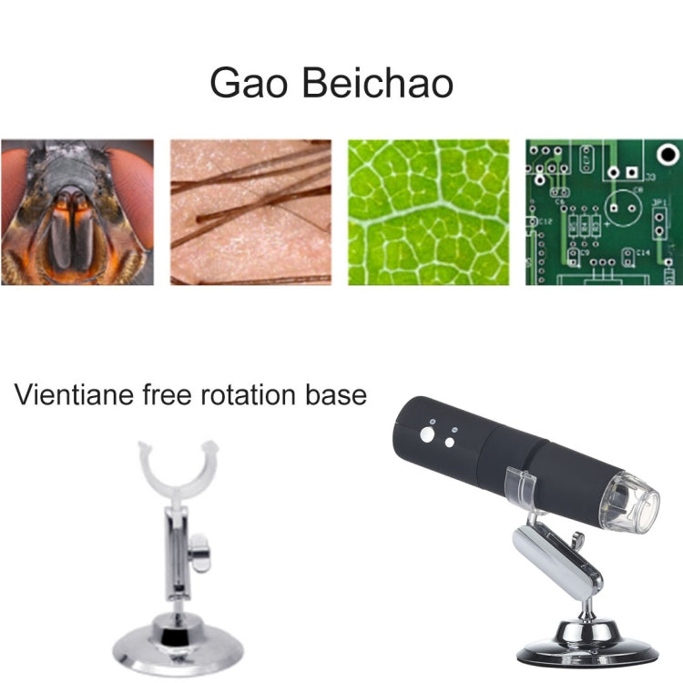 Lupa 50X ~ 1000X Sensor de imagen HD 1920x1080P USB WiFi Microscopio digital con 8 LED y soporte profesional