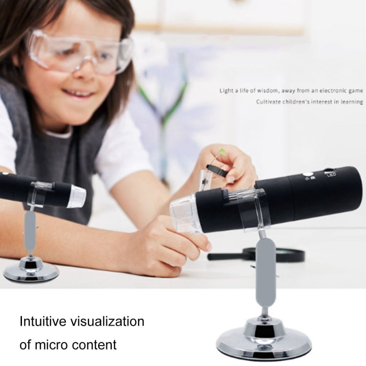 Lupa 50X ~ 1000X Sensor de imagen HD 1920x1080P USB WiFi Microscopio digital con 8 LED y soporte profesional