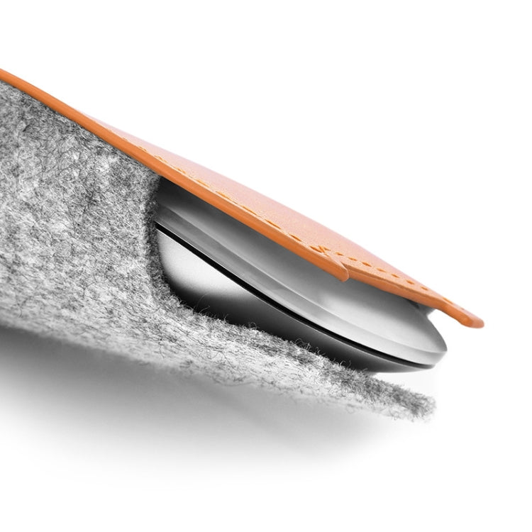 Bolsa de almacenamiento de ratón de fieltro de piel de cuero PU elástico de estilo europeo para Apple Magic Mouse 2, European Style