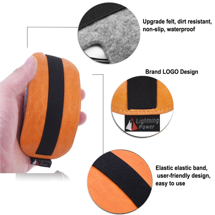 Bolsa de almacenamiento de ratón de fieltro de piel de cuero PU elástico de estilo europeo para Apple Magic Mouse 2, European Style