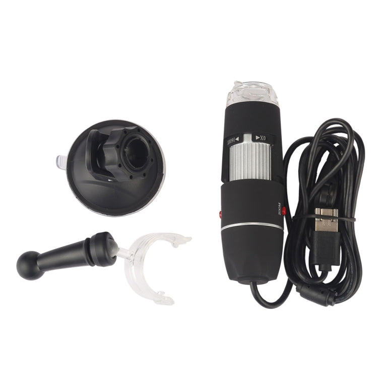 Lupa 1600X Sensor de imagen HD 0.3MP Microscopio digital USB 2 en 1 con 8 LED y soporte profesional, 1600X