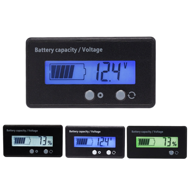 Probador de voltaje de batería de plomo-ácido H6133, 12V-84V, voltímetro de porcentaje, Monitor de estado de batería de litio, 12V-84V Blue Light, 12V-84V Green Light, 12V-84V White Light