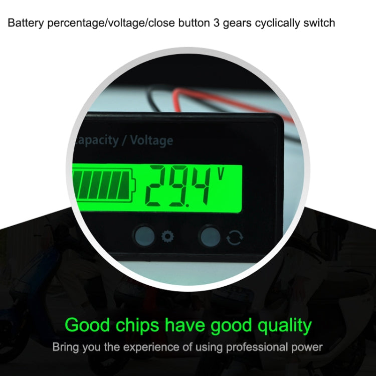 Probador de voltaje de batería de plomo-ácido H6133, 12V-84V, voltímetro de porcentaje, Monitor de estado de batería de litio, 12V-84V Blue Light, 12V-84V Green Light, 12V-84V White Light