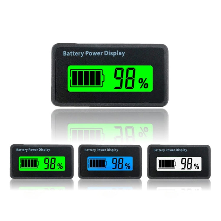 Probador de voltaje de batería de plomo-ácido H5, 12V-48V, voltímetro de porcentaje, Monitor de estado de batería de litio, 12V-48V Blue Light, 12V-48V Green Light, 12V-48V White Light