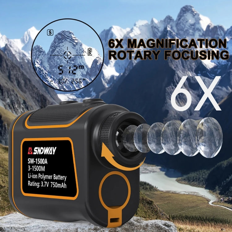 SNDWAY SW600A Telescopio portátil impermeable para exteriores, telémetro, medidor de distancia, 600 m, 600m