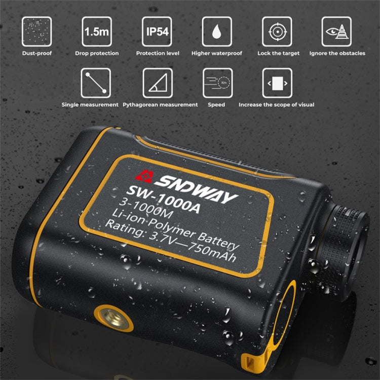 SNDWAY SW600A Telescopio portátil impermeable para exteriores, telémetro, medidor de distancia, 600 m, 600m