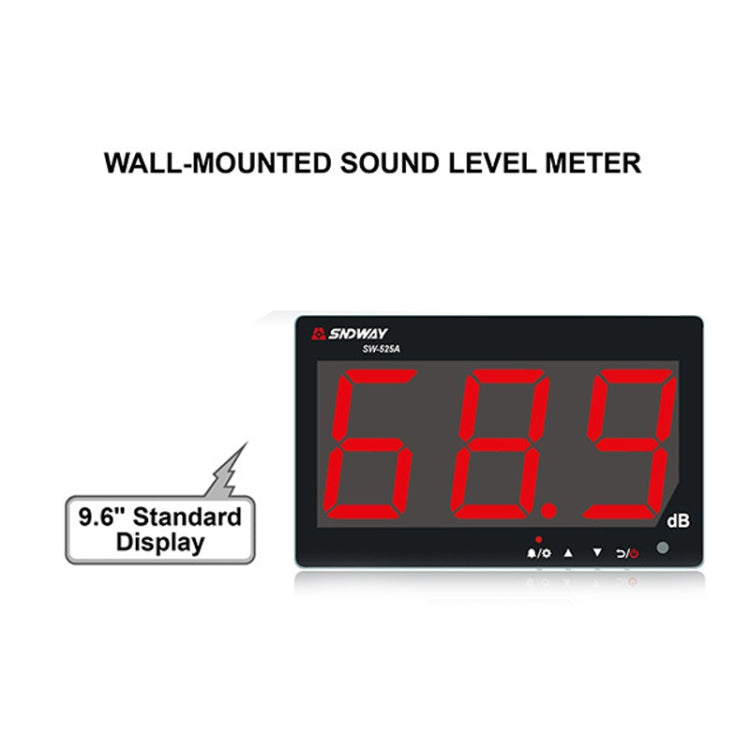 SNDWAY SW525A Medidor de nivel de sonido de pared Probador de ruido DB, SW525A