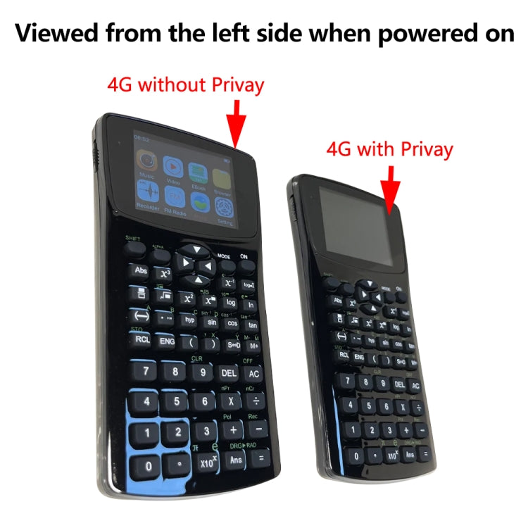 Calculadora de libros electrónicos con pantalla de 2,4 pulgadas antiespionaje, compatible con grabación de sonido, radio, reproducción de música y video, Anti-peeping Scientific Calculator