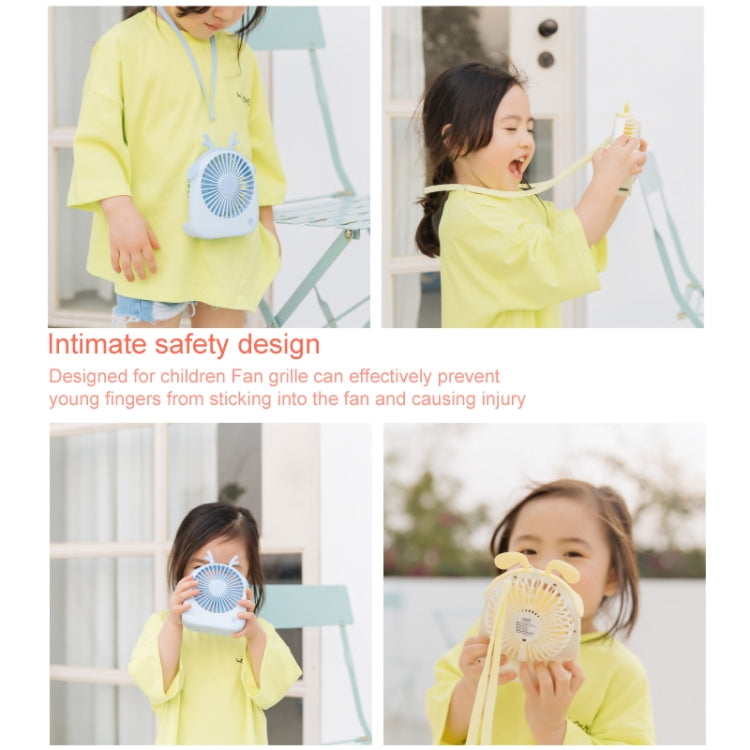 Mini ventilador portátil con forma de conejo WT-F14 de 1200 mAh con control de 3 velocidades