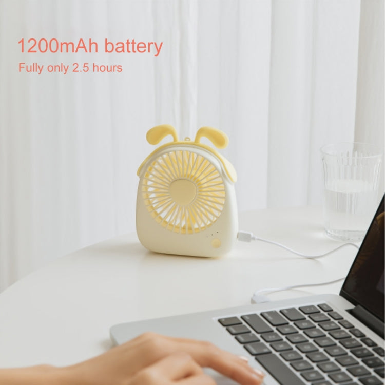 Mini ventilador portátil con forma de conejo WT-F14 de 1200 mAh con control de 3 velocidades