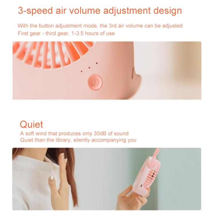 Mini ventilador portátil con forma de conejo WT-F14 de 1200 mAh con control de 3 velocidades