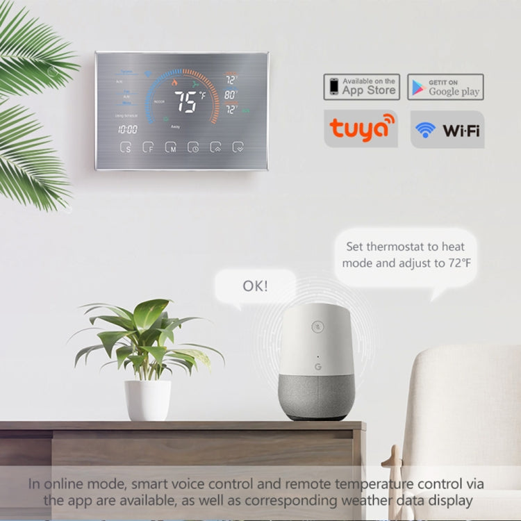 BHP-8000-WIFI-W 3H2C Bomba de calor para el hogar inteligente Termostato de carcasa de espejo redondo para habitación con WiFi, CA 24 V, with WiFi