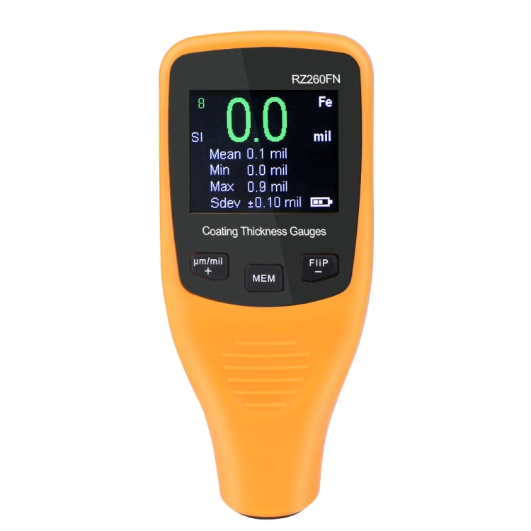 RZ260FN Herramientas de medidor de espesor de pintura de recubrimiento ultrasónico con pantalla LCD 2 en 1 ferrosos y no ferrosos