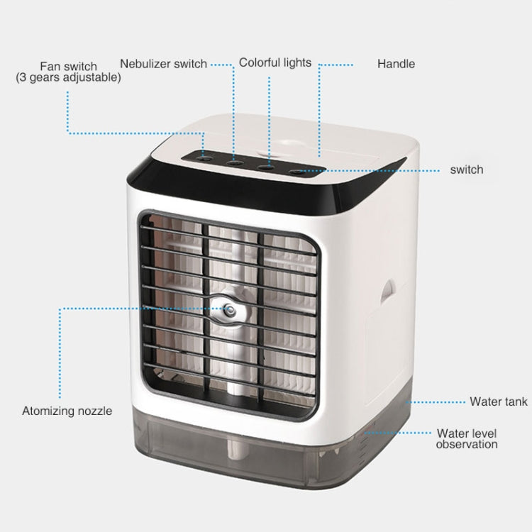 Mini ventilador de refrigeración para escritorio, humidificador, ventilador de aire acondicionado, pulverizador hidratante, without Remote Control