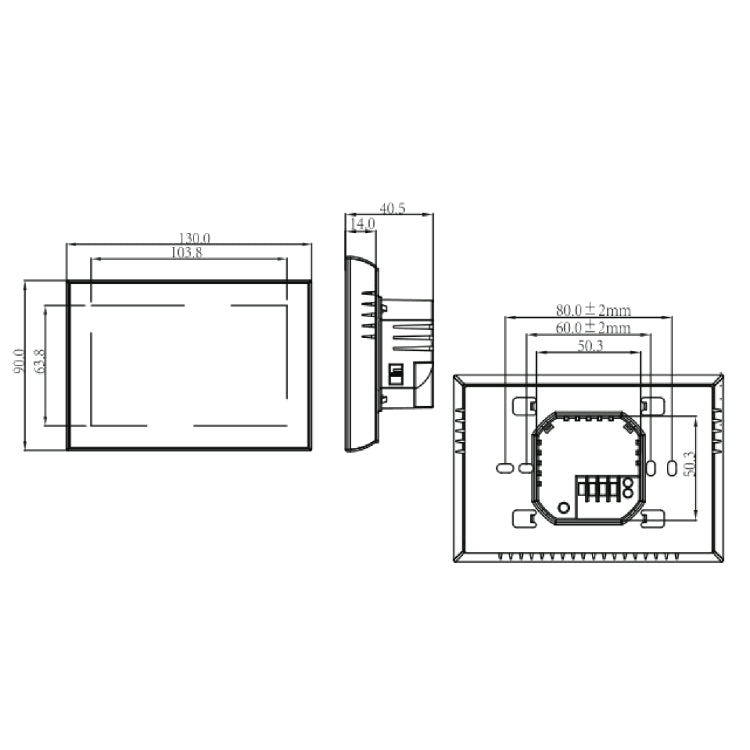 BHT-8000-GCLW Control de calefacción de caldera de agua/gas Ahorro de energía y respetuoso con el medio ambiente Pantalla negativa para el hogar inteligente Pantalla LCD Termostato de ambiente redondo con WiFi, with WiFi Black, with WiFi White