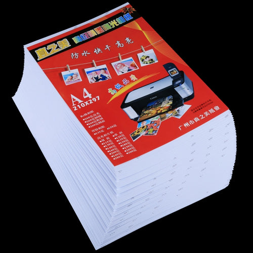 50 hojas de papel fotográfico brillante A4 resistente al agua de 8,3 x 11,7 pulgadas para impresoras de inyección de tinta, A4