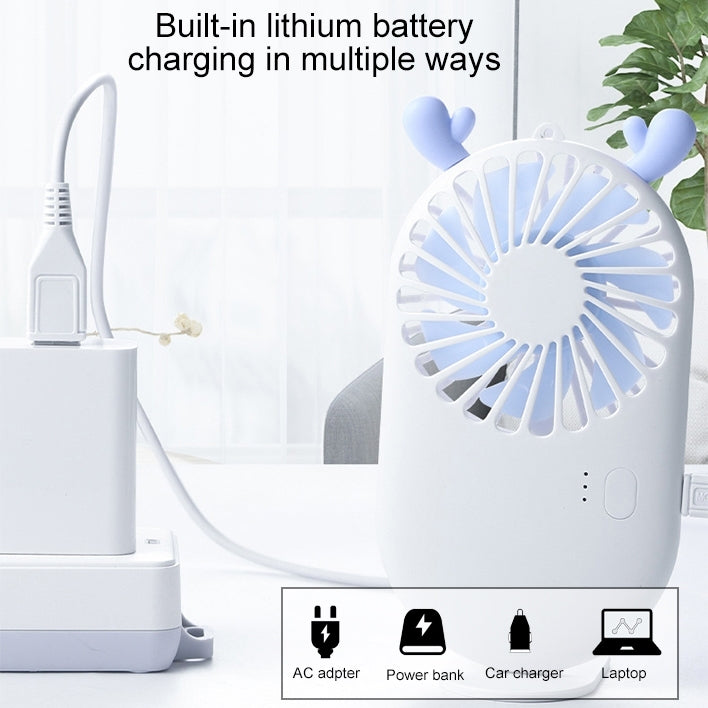 Mini ventilador de bolsillo portátil con carga USB y control de 3 velocidades
