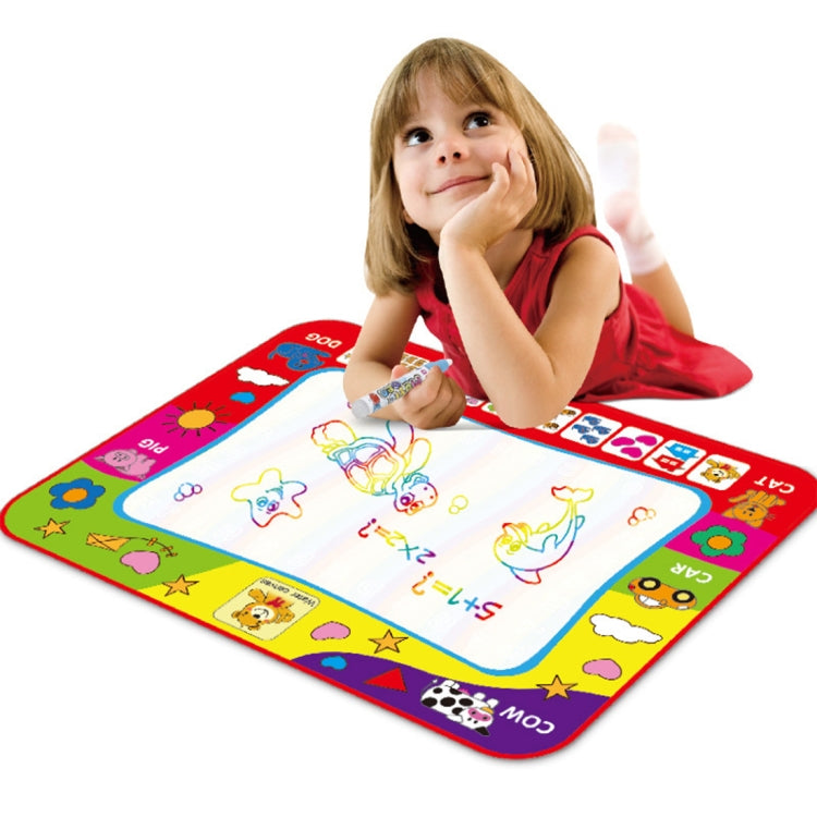 Tapete para dibujar con agua Magic Doodle del color del arco iris para niños con 2 bolígrafos, tamaño: 80 cm x 60 cm, Size: 80cm x 60cm