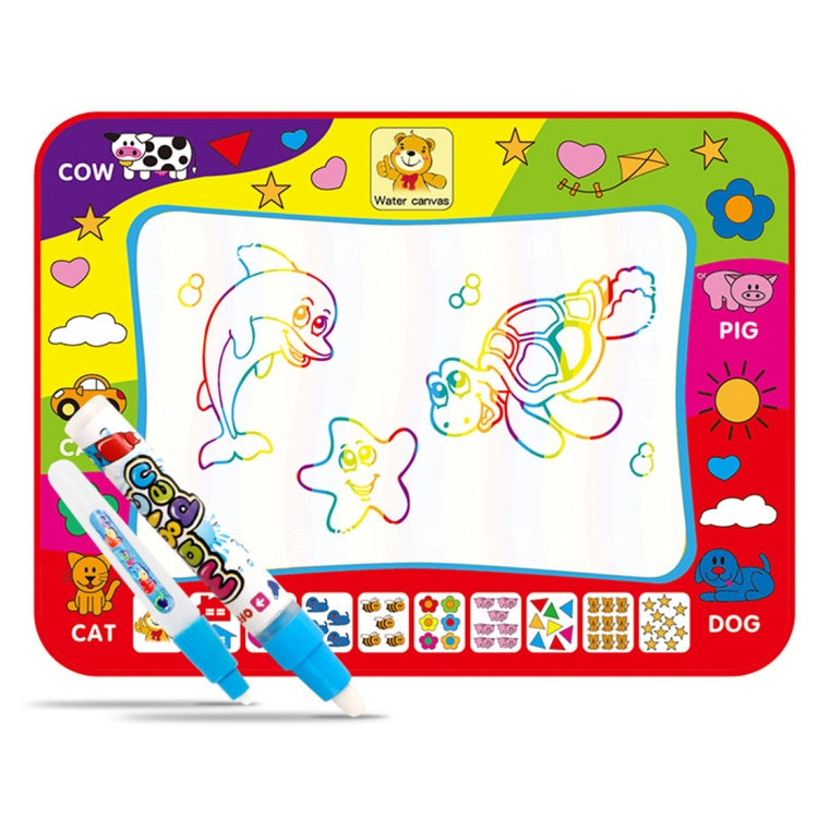Tapete para dibujar con agua Magic Doodle del color del arco iris para niños con 2 bolígrafos, tamaño: 80 cm x 60 cm, Size: 80cm x 60cm