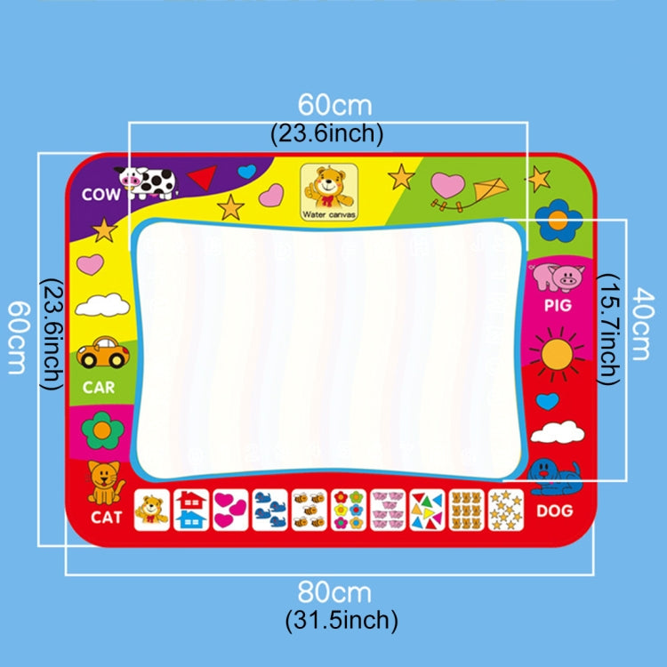 Tapete para dibujar con agua Magic Doodle del color del arco iris para niños con 2 bolígrafos, tamaño: 80 cm x 60 cm, Size: 80cm x 60cm