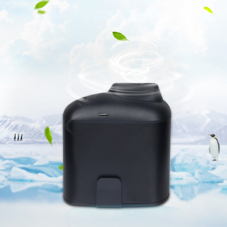 Ventilador USB de cintura colgante creativo portátil con tres velocidades de viento ajustables, Black, Grey