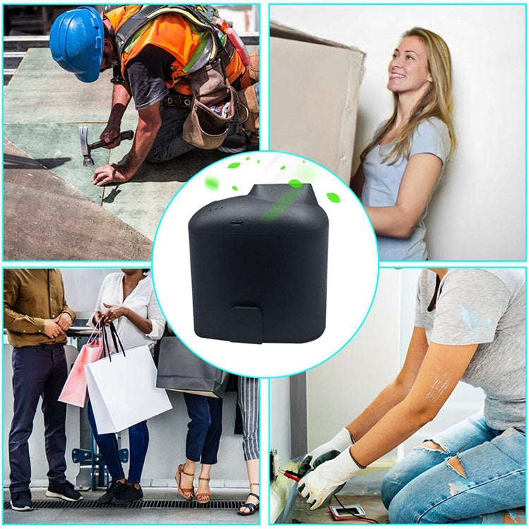 Ventilador USB de cintura colgante creativo portátil con tres velocidades de viento ajustables, Black, Grey
