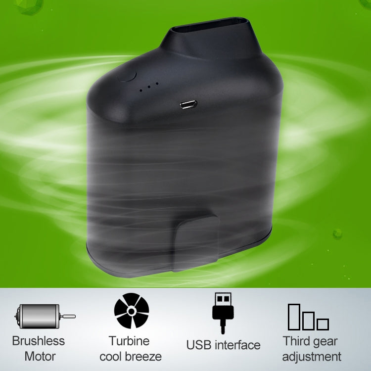 Ventilador USB de cintura colgante creativo portátil con tres velocidades de viento ajustables, Black, Grey