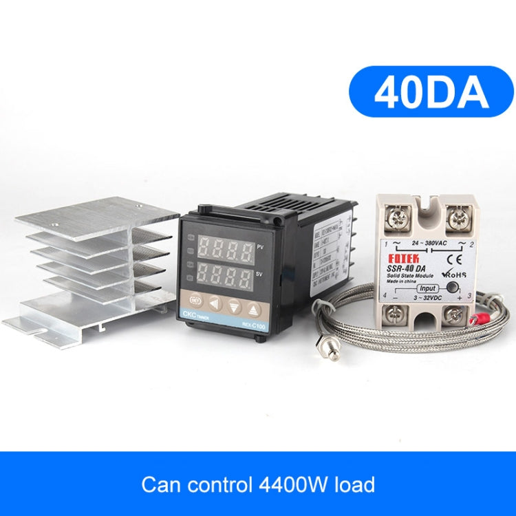Termostato REX-C100 de 4400W + disipador de calor + termopar + módulo de estado sólido SSR-40 DA Kit de Control de temperatura inteligente, 40DA