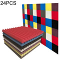 Espuma acústica para sala de batería de estudio de grabación de 24 piezas, entrega de colores aleatorios, 24 PCS