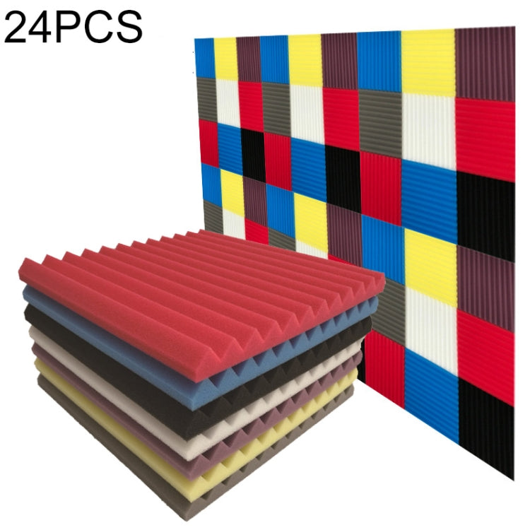 Espuma acústica para sala de batería de estudio de grabación de 24 piezas, entrega de colores aleatorios, 24 PCS