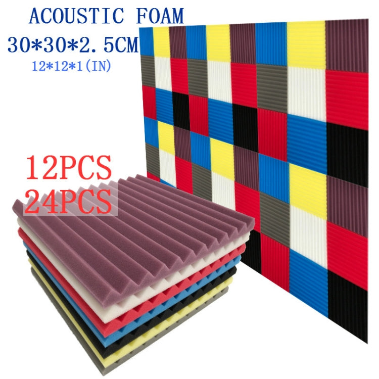 Espuma acústica para sala de batería de estudio de grabación de 24 piezas, entrega de colores aleatorios, 24 PCS