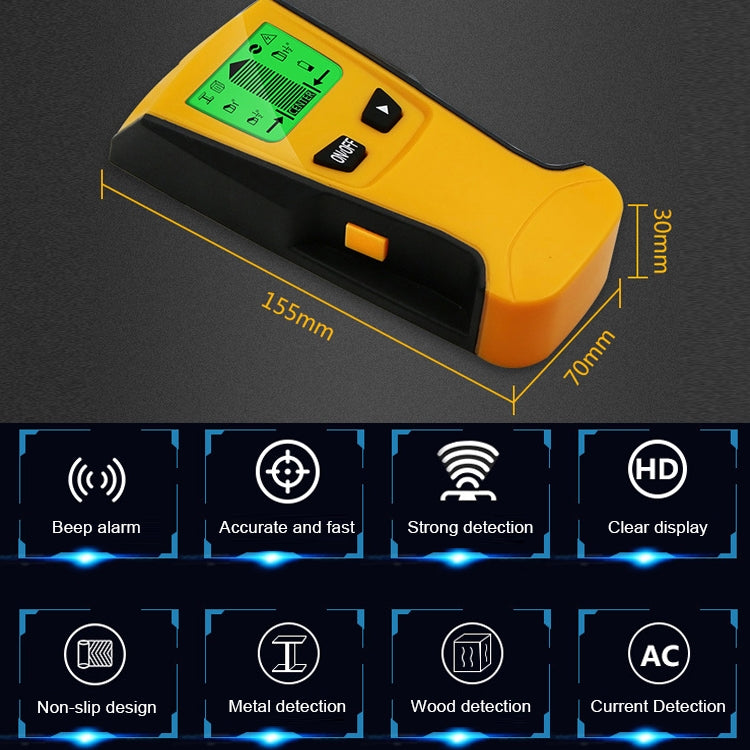 TH210 Detector de Metales de Pared 3 en 1 para Voltaje y Cable con Función de Detección de Metales, TH210
