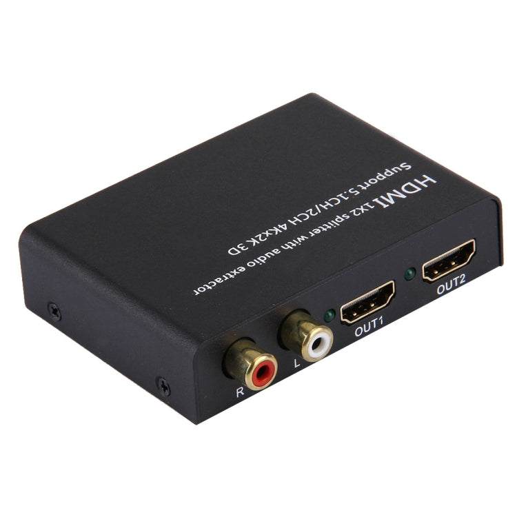 Divisor HDMI 1x2 con extractor de audio, compatible con 5.1CH/2CH, 4Kx2K, 3D, 4Kx2K with Audio Extractor
