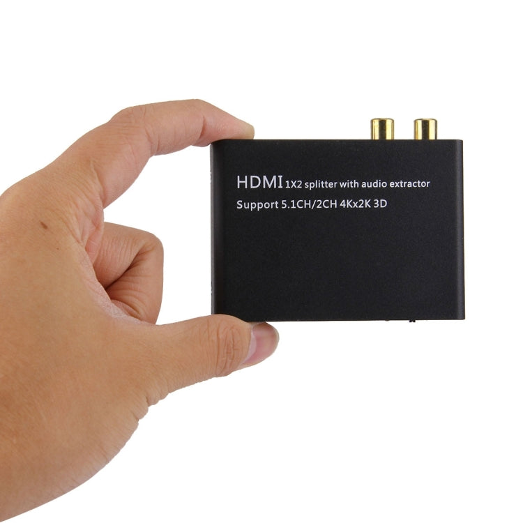 Divisor HDMI 1x2 con extractor de audio, compatible con 5.1CH/2CH, 4Kx2K, 3D, 4Kx2K with Audio Extractor
