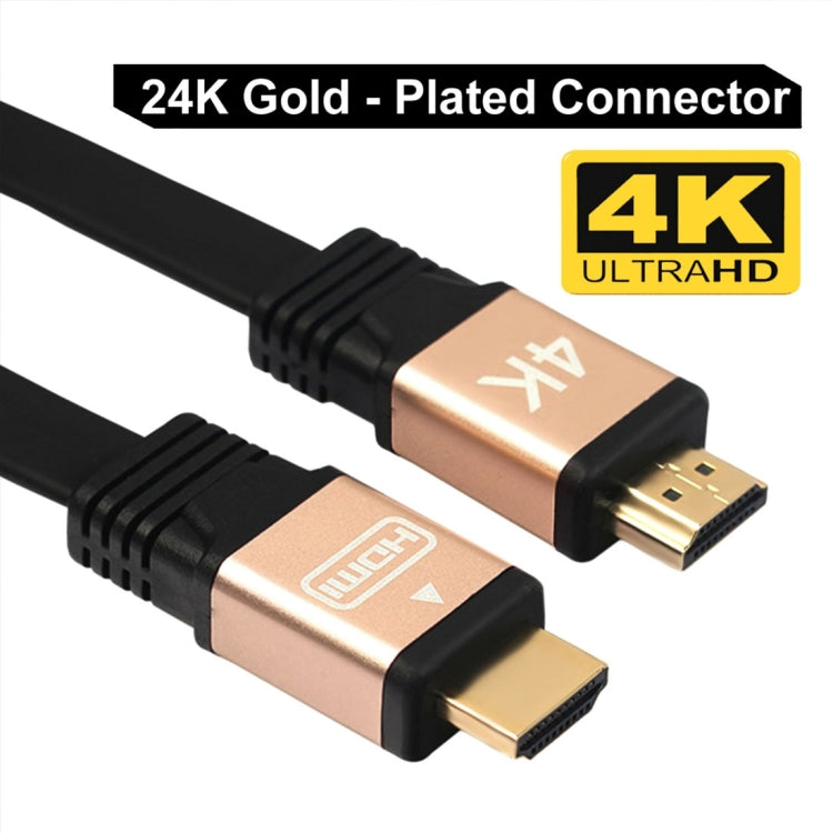 1m HDMI 2.0 (4K) 30AWG Alta velocidad 18Gbps Conectores chapados en oro HDMI macho a HDMI macho Cable plano, Length: 1m
