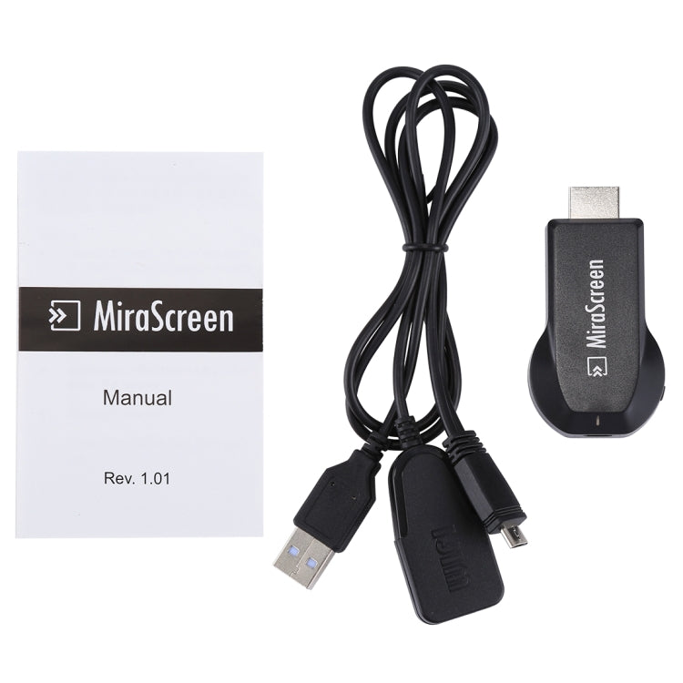 MiraScreen WiFi Display Dongle / Miracast Airplay DLNA Display Receiver Dongle Dispositivo de pantalla de espejo inalámbrico con cable USB 2 en 1