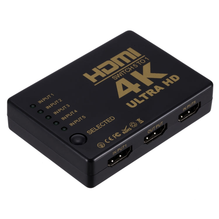 ZMT-968885 Conmutador HDMI 5 en 1 salida 4K*2K HD Conmutador de vídeo con control remoto, 5 into 1 out