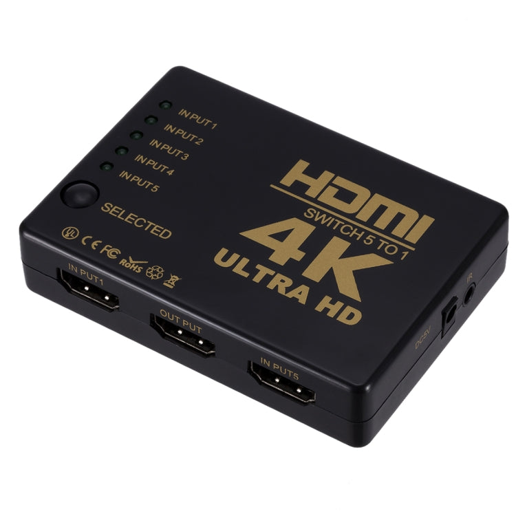 ZMT-968885 Conmutador HDMI 5 en 1 salida 4K*2K HD Conmutador de vídeo con control remoto, 5 into 1 out