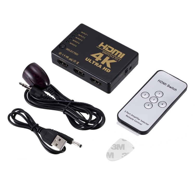 ZMT-968885 Conmutador HDMI 5 en 1 salida 4K*2K HD Conmutador de vídeo con control remoto, 5 into 1 out