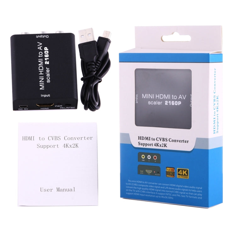 Convertidor de señal de vídeo compuesto Mini HDMI a AV/CVBS, Mini HDMI to AV / CVBS