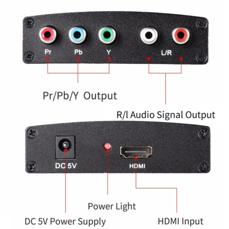 Convertidor adaptador de vídeo 1080P HD HDMI a YPbPr y audio R/L, HDMI to YPbPr+R/L